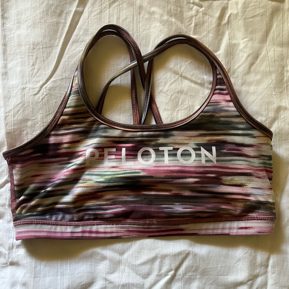 Peloton x WITH sports bra multicolored stripes size medium